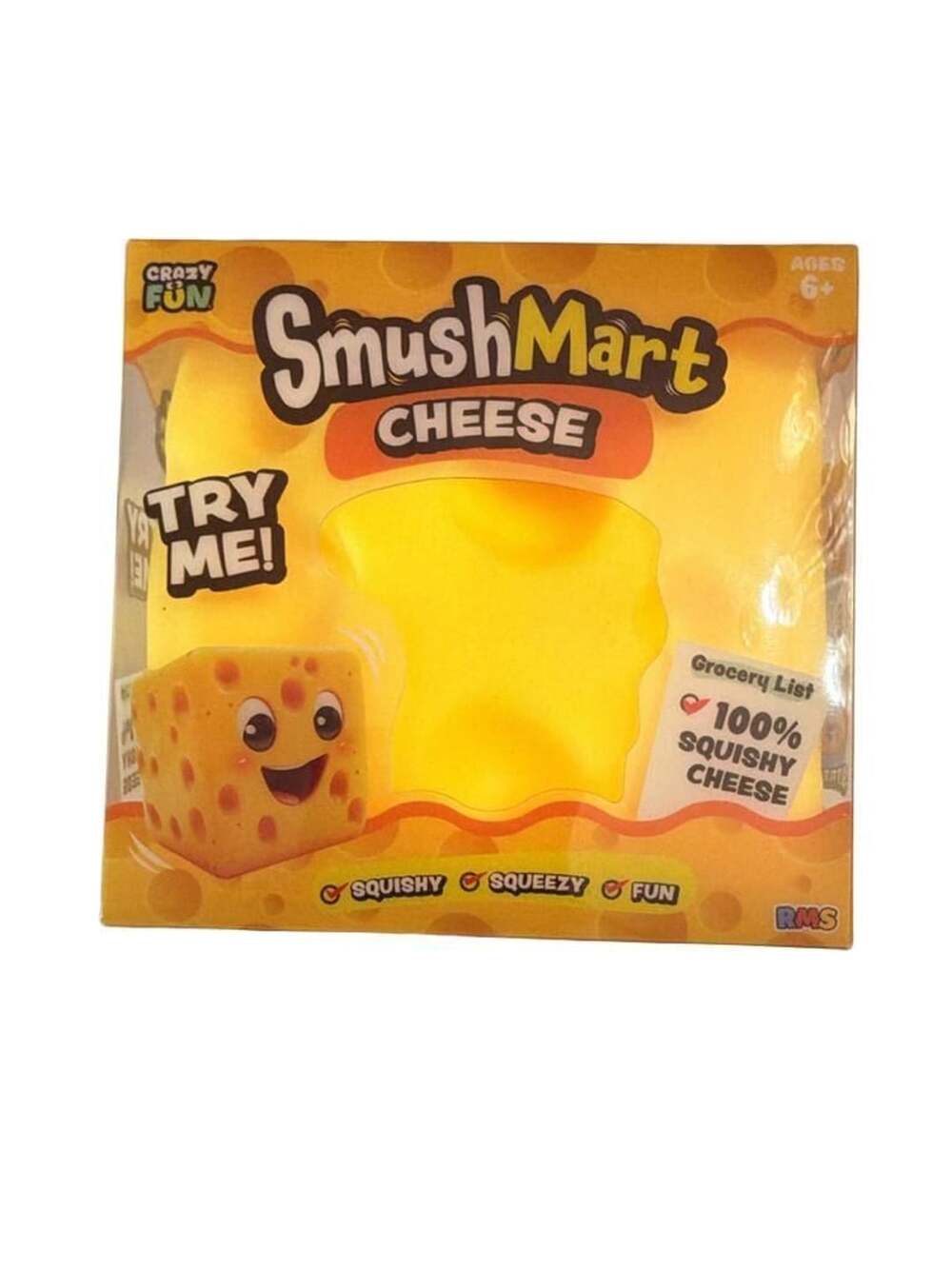RMS Crazy Fun SmushMart Jumbo Squishy Cheese Stress Relief Toy